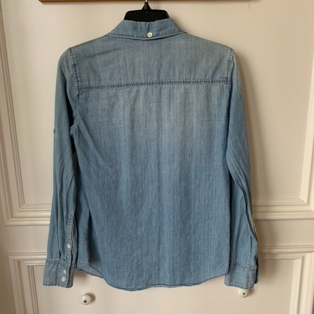 J. Crew Chambray Denim Button Down Shirt - Picture 2 of 3